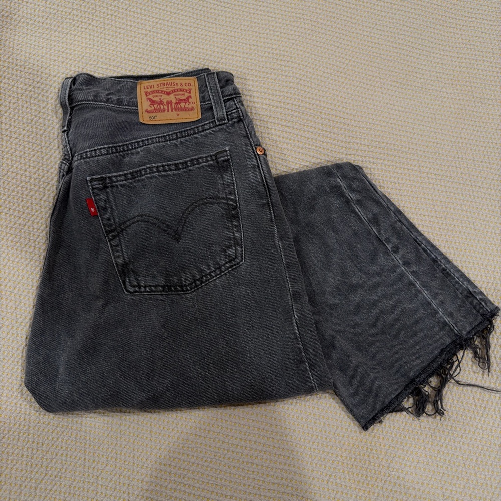 Levi's 501 Faded Black Straight Leg Jeans size 6-8